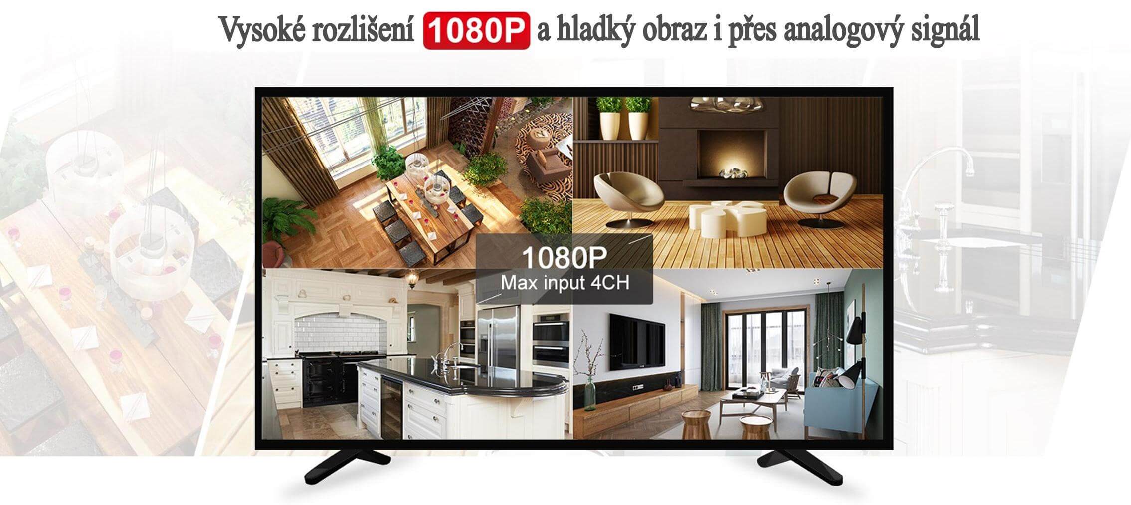 Monitorrs Security AHD 5 kamerový set 5 Mpix GTube  (6042K5)