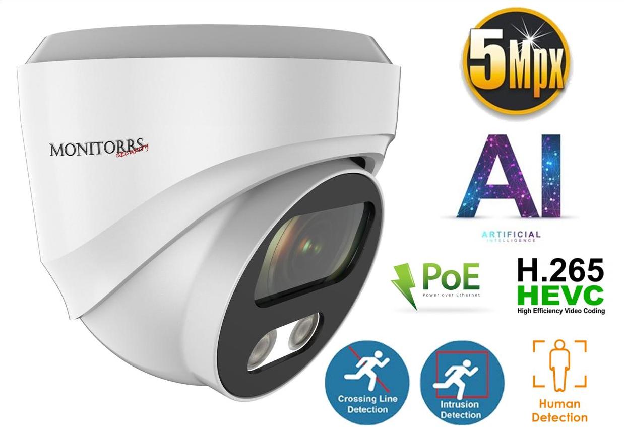 Monitorrs Security AI IP 3 kamerový set 5 Mpix WDome (6370K3)