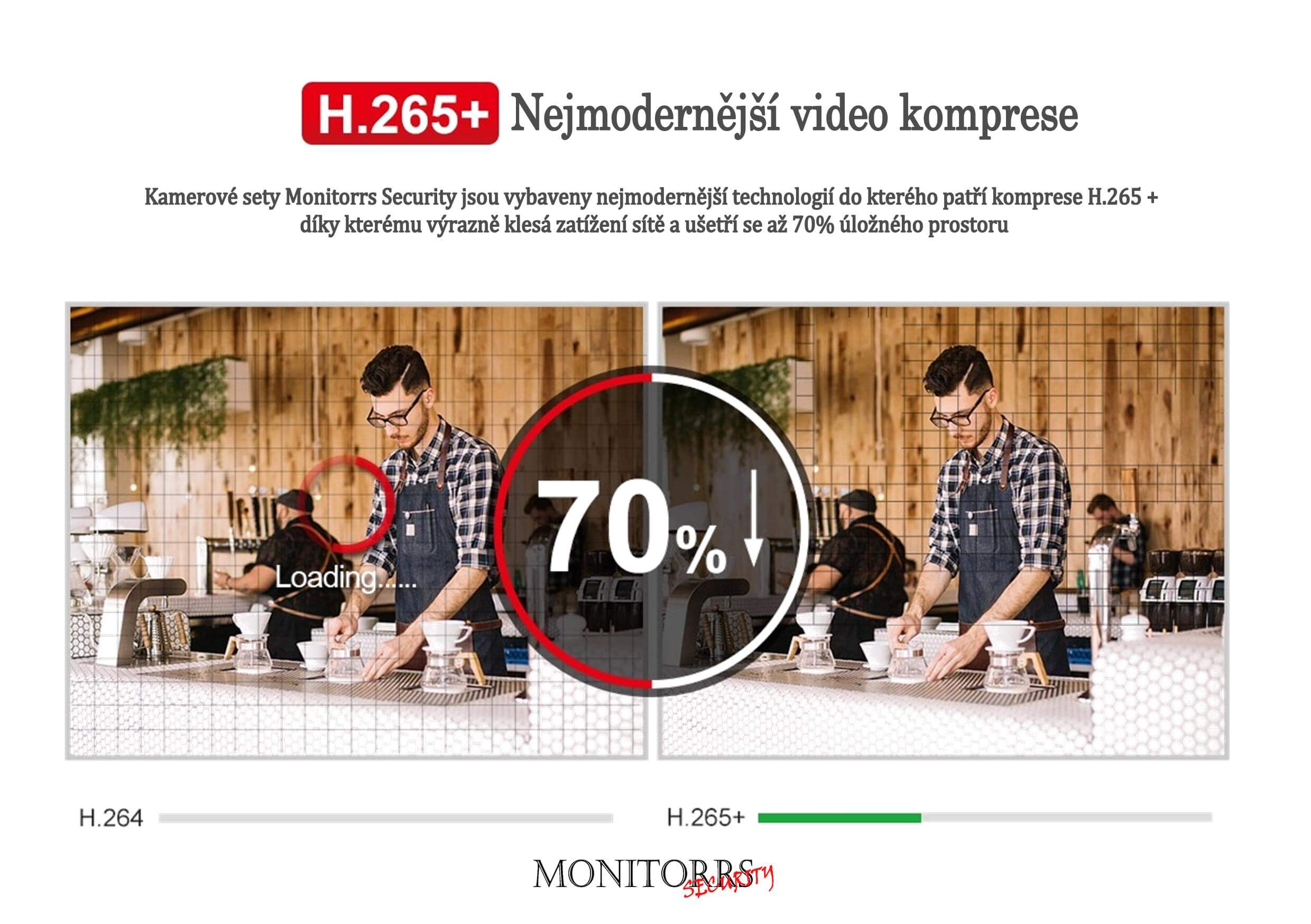 Monitorrs Security 4K IP 7 kamerový set 8 Mpix WTube (6378K7)