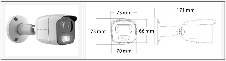 Monitorrs Security Full Color AI IP 5 kamerový set WTube (6021K5)