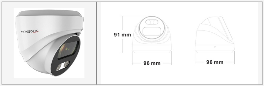 Monitorrs Security Full Color AI IP 3 kamerový set se switchem WDome (6022K3B)