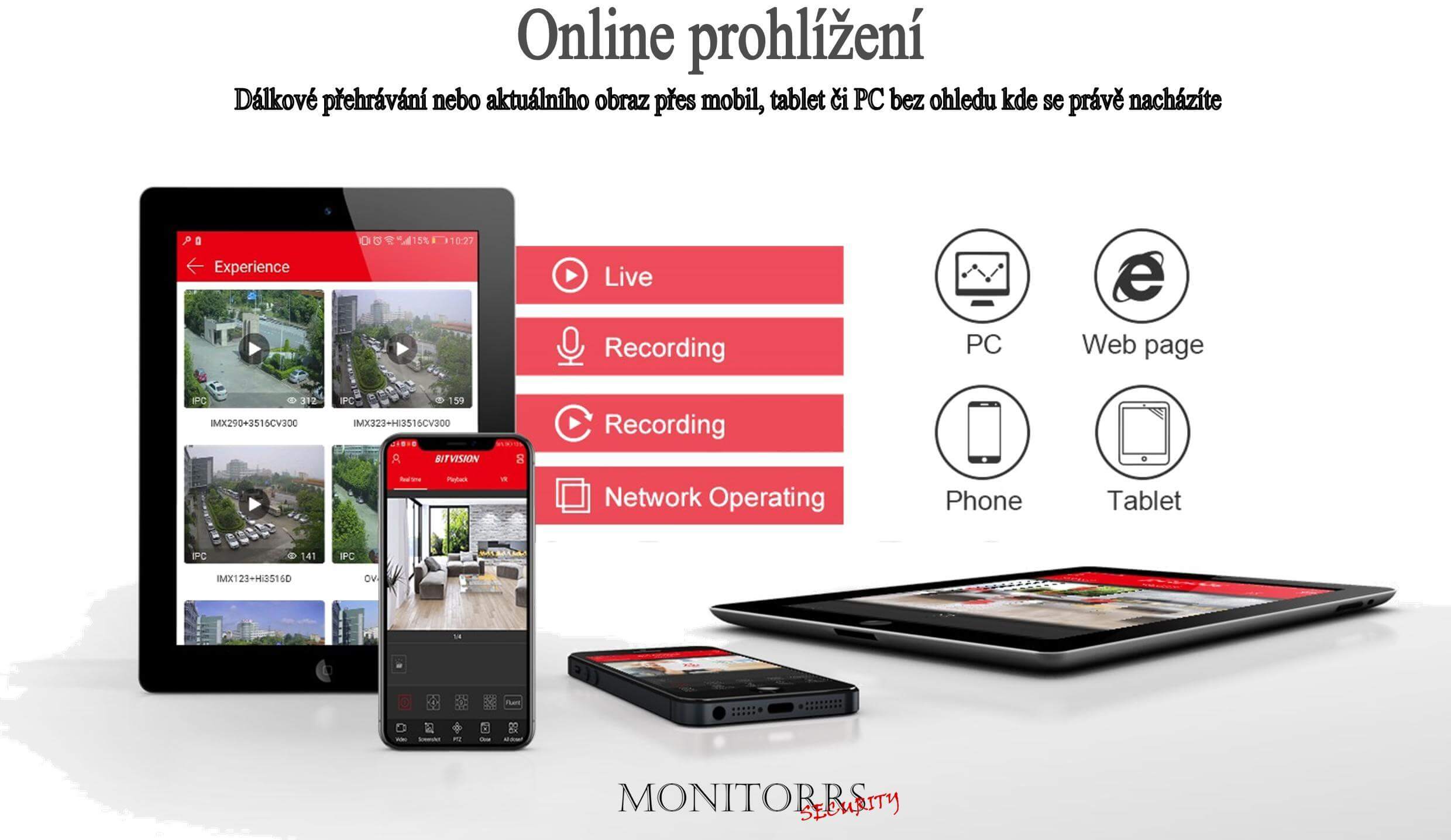 Monitorrs Security IP 7 kamerový set 2 Mpix WTube Plast (6023K7)