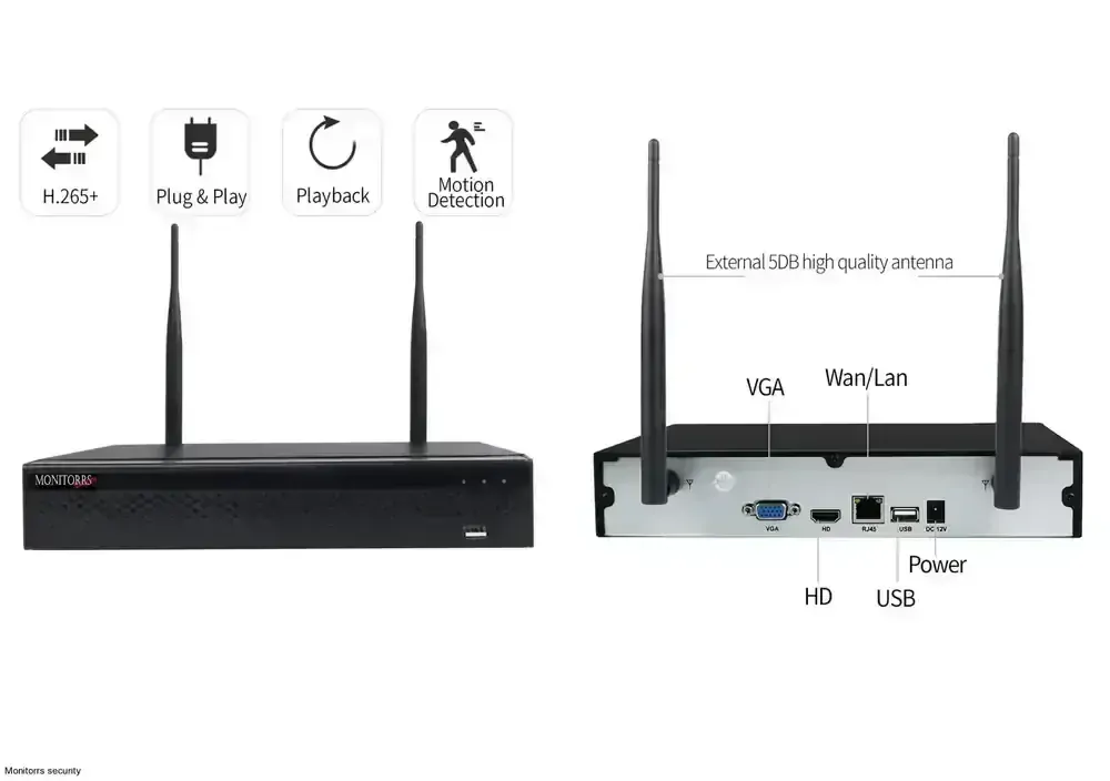 Monitorrs Security Wifi IP 7 kamerový set 5 MPix (6121K7)