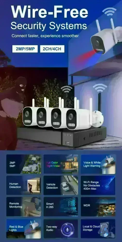 Monitorrs Security Wifi IP 3 kamerový set 2 MPix, aktiv (6124K3)