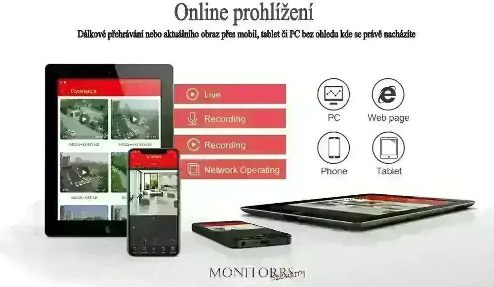 Monitorrs Security Wifi IP 8 kamerový set 2 MPix, aktiv (6124K8)