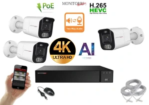 Monitorrs Security AI Aktiv IP 3 kamerový set 8 Mpix WTube (6079K3)