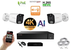 MS AI IP Aktiv 2 kamerový set se switchem 8 Mpix WTube (6079K2B)