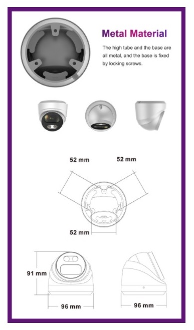 Monitorrs Security Full Color AI IP kamera 5Mpix  WDome vestavný mikrofon (6022)