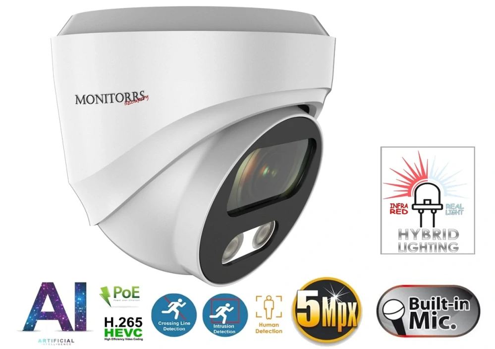 Monitorrs Security AI hybrid light IP kamerový set 5 Mpix WDome (6141K8+)
