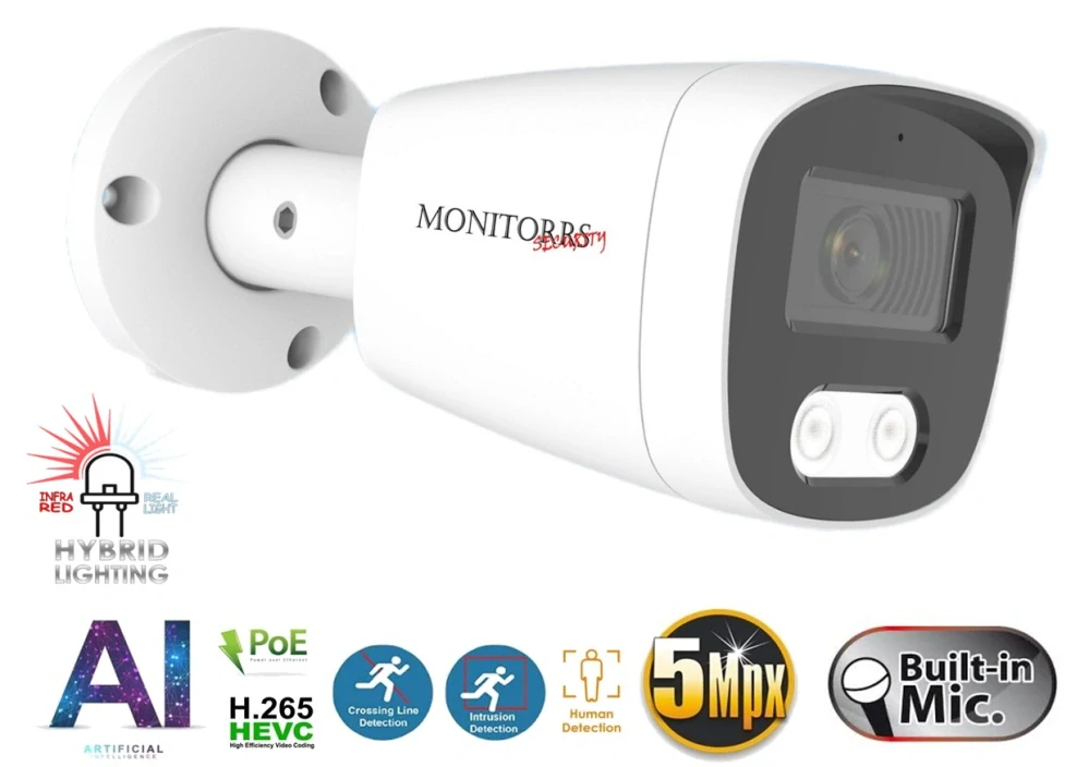 Monitorrs Security AI Hybrid light IP 4 kamerový set 5 Mpix WTube (6143K4)