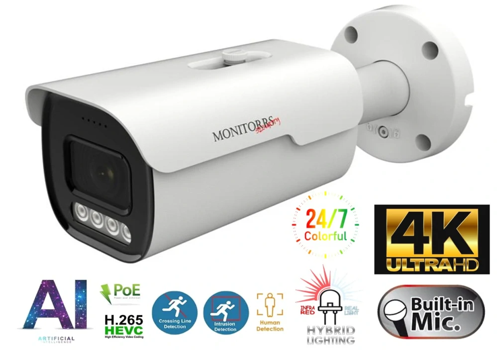 Monitorrs Security AI hybrid Light Park IP kamerový set 8 Mpix (6070K8+)