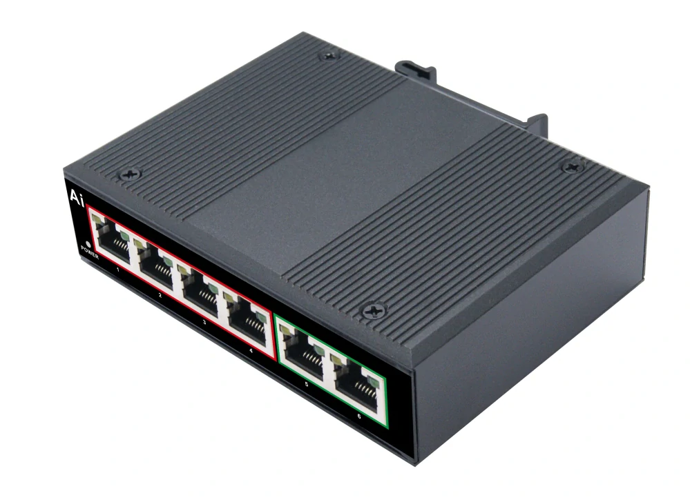 MS F0420FPI Průmyslová PoE switch 4+2 Port 10/100M DC:44-55V (6171)