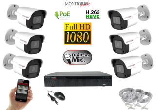 Monitorrs Security IP 6 kamerový set 2 Mpix WTube Plast (6023K6)