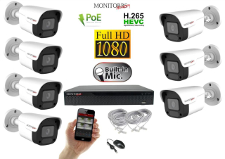 Monitorrs Security IP 7 kamerový set 2 Mpix WTube Plast (6023K7)