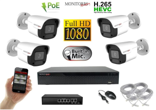 MS IP 4 kamerový set se switchem 2 Mpix WTube Plast (6023K4B)