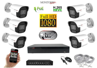 MS IP 6 kamerový set se switchem 2 Mpix WTube Plast (6023K6B)