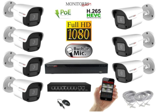 MS IP 7 kamerový set se switchem 2 Mpix WTube Plast (6023K7B)