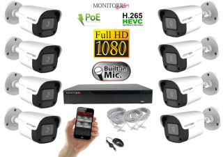 Monitorrs Security IP 8 kamerový set 2 Mpix WTube Plast (6023K8)