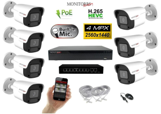 MS IP 7 kamerový set se switchem 4 Mpix WTube Plast (6024K7B)