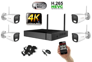Monitorrs Security Wifi IP 4 kamerový set 8 MPix (6125K4)