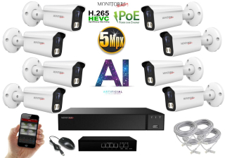 MS AI IP 8 kamerový set se switchem 5 Mpix WTube (6372K8B)