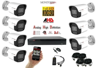 Monitorrs Security AHD 7 kamerový set 2 Mpix Tube (6030K7)