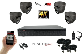 Monitorrs Security 4K AHD 4 kamerový set 8 Mpix GDome (6038K4)