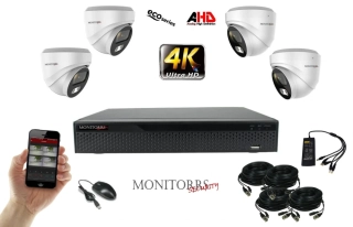 Monitorrs Security 4K AHD 4 kamerový set 8 Mpix WDome (6037K4)