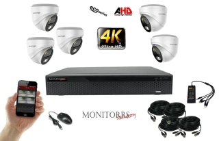 Monitorrs Security 4K AHD 5 kamerový set 8 Mpix WDome (6037K5)