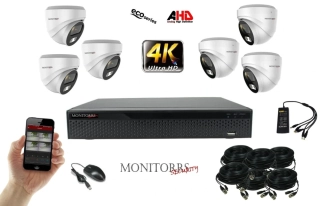 Monitorrs Security 4K AHD 6 kamerový set 8 Mpix WDome (6037K6)
