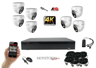 Monitorrs Security 4K AHD 7 kamerový set 8 Mpix WDome (6037K7)