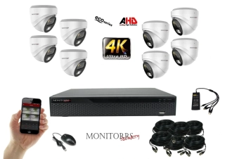 Monitorrs Security 4K AHD 8 kamerový set 8 Mpix WDome (6037K8)