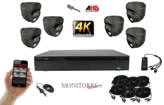 Monitorrs Security 4K AHD 6 kamerový set 8 Mpix GDome (6038K6)