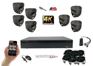 Monitorrs Security 4K AHD 7 kamerový set 8 Mpix GDome (6038K7)