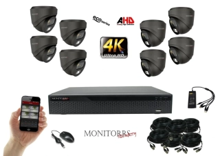Monitorrs Security 4K AHD 8 kamerový set 8 Mpix GDome (6038K8)