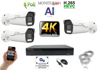 Monitorrs Security 4k AI IP Park 3 kamerový set 8 Mpix (6380K3)