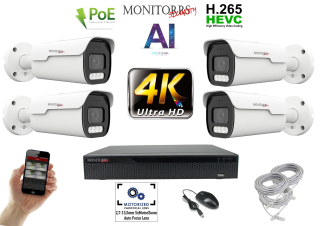 Monitorrs Security 4k AI IP Park 4 kamerový set 8 Mpix (6380K4)