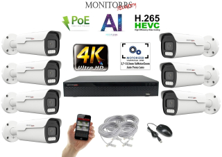 Monitorrs Security 4k AI IP Park 7 kamerový set 8 Mpix (6380K7)