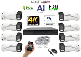 Monitorrs Security 4k AI IP Park 8 kamerový set 8 Mpix (6380K8)