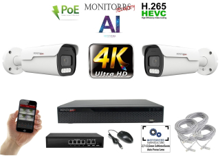 MS 4k AI IP Park 2 kamerový set se switchem 8 Mpix (6380K2B)