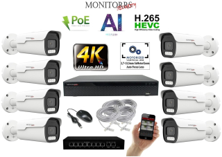 MS 4k AI IP Park 8 kamerový set se switchem 8 Mpix (6380K8B)