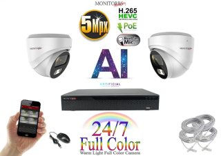 Monitorrs Security Full Color AI IP 2 kamerový set WDome (6022K2)