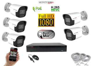 Monitorrs Security IP 5 kamerový set 2 Mpix WTube Plast (6023K5)