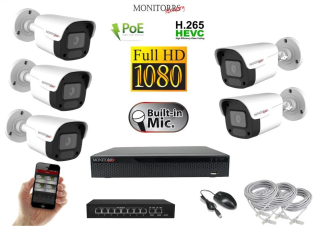 MS IP 5 kamerový set se switchem 2 Mpix WTube Plast (6023K5B)