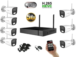 Monitorrs Security Wifi IP 7 kamerový set 5 MPix (6121K7)