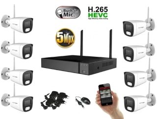 Monitorrs Security Wifi IP 8 kamerový set 5 MPix (6121K8)