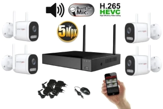 Monitorrs Security Wifi IP 4 kamerový set 5 MPix, aktiv (6123K4)