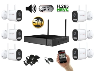 Monitorrs Security Wifi IP 6 kamerový set 5 MPix, aktiv (6123K6)