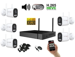 Monitorrs Security Wifi IP 5 kamerový set 2 MPix, aktiv (6124K5)