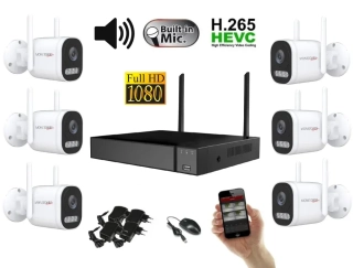 Monitorrs Security Wifi IP 6 kamerový set 2 MPix, aktiv (6124K6)